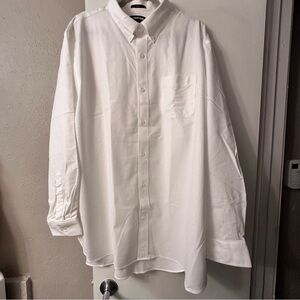 Lands' End White Button Down Oxford Shirt NWOT Size XXL